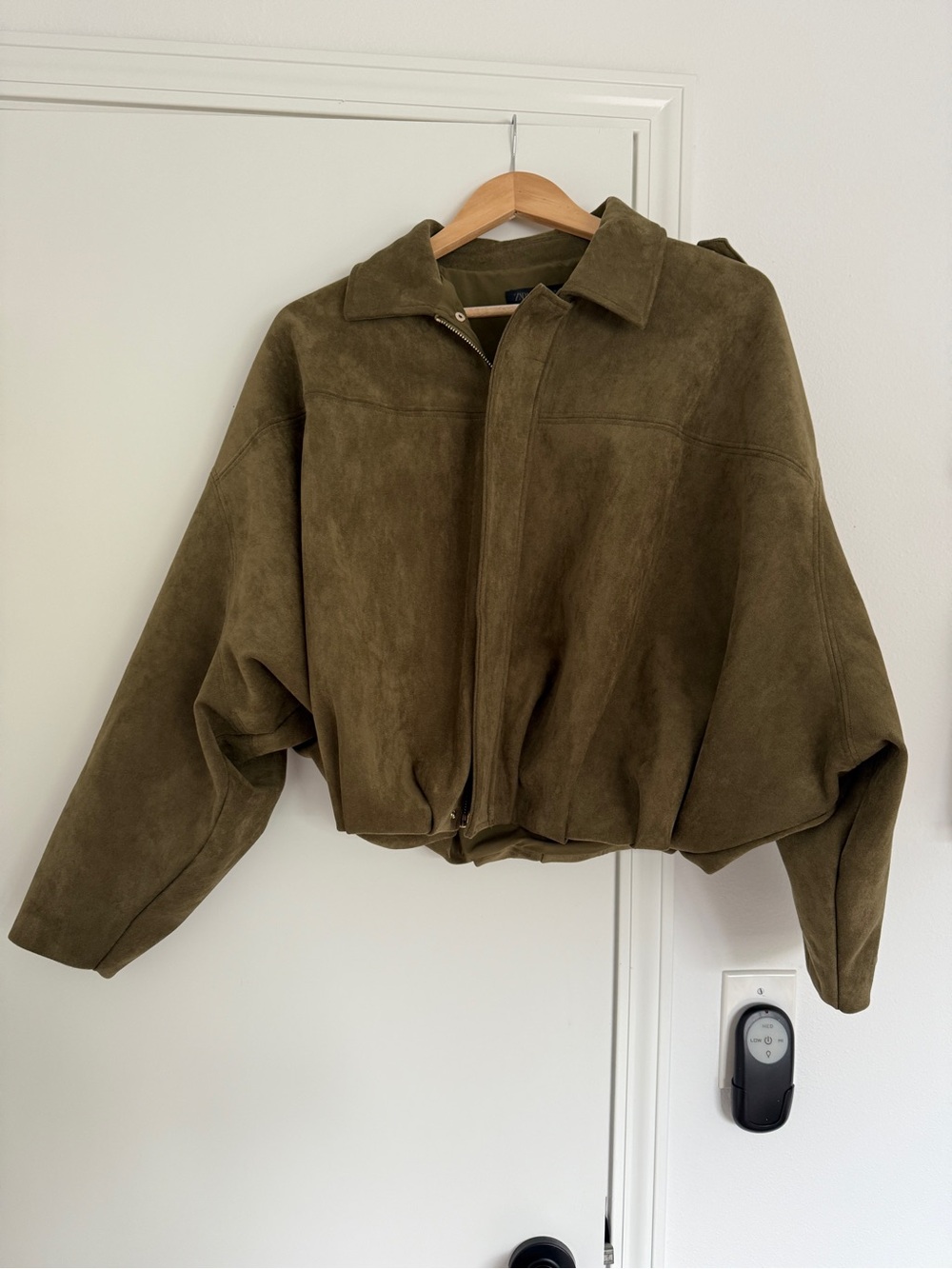 ZARA Faux Suede Bomber Jacket